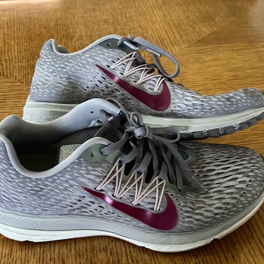 Nike Purple and Gray Athletic Shoes with Breathable Mesh